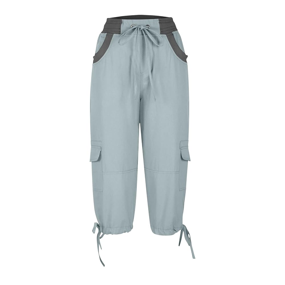 パンツ nuit.drawstring cropped cargo No Boundaries Women's Ruched Crop Cargo Pants 22 Inch Inseam
